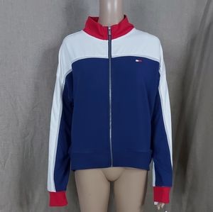 Tommy Hilfiger sports sweaters size Large Long sleeves color blue withe and red